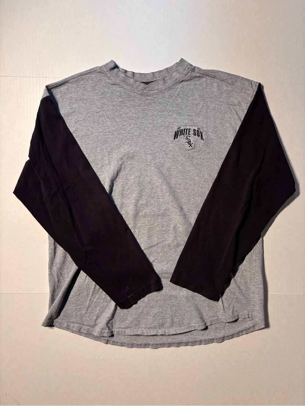 Vtg Lee Sport Chicago White Sox Embroidered Logo Two tone Long Sleeve XL